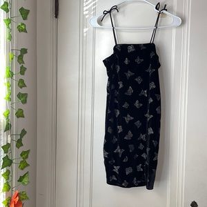 SHEIN girls split hem velvet slip dress